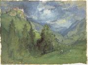 Castle in Mountains George Inness